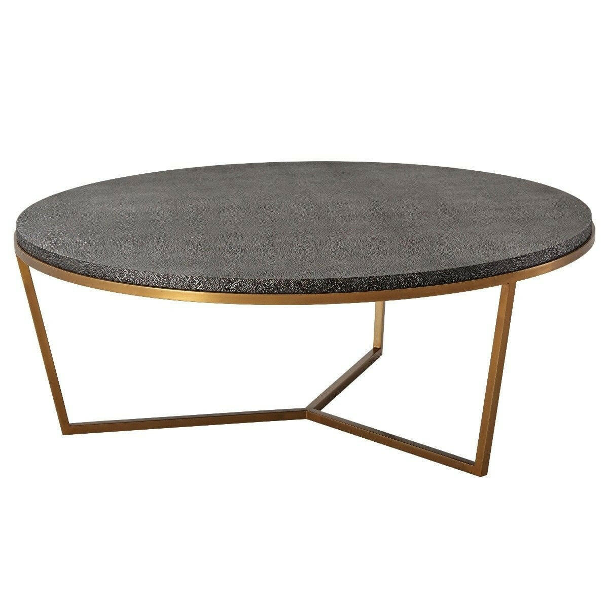 Ta Studio Large Round Coffee Table Fisher in Tempest Shagreen.