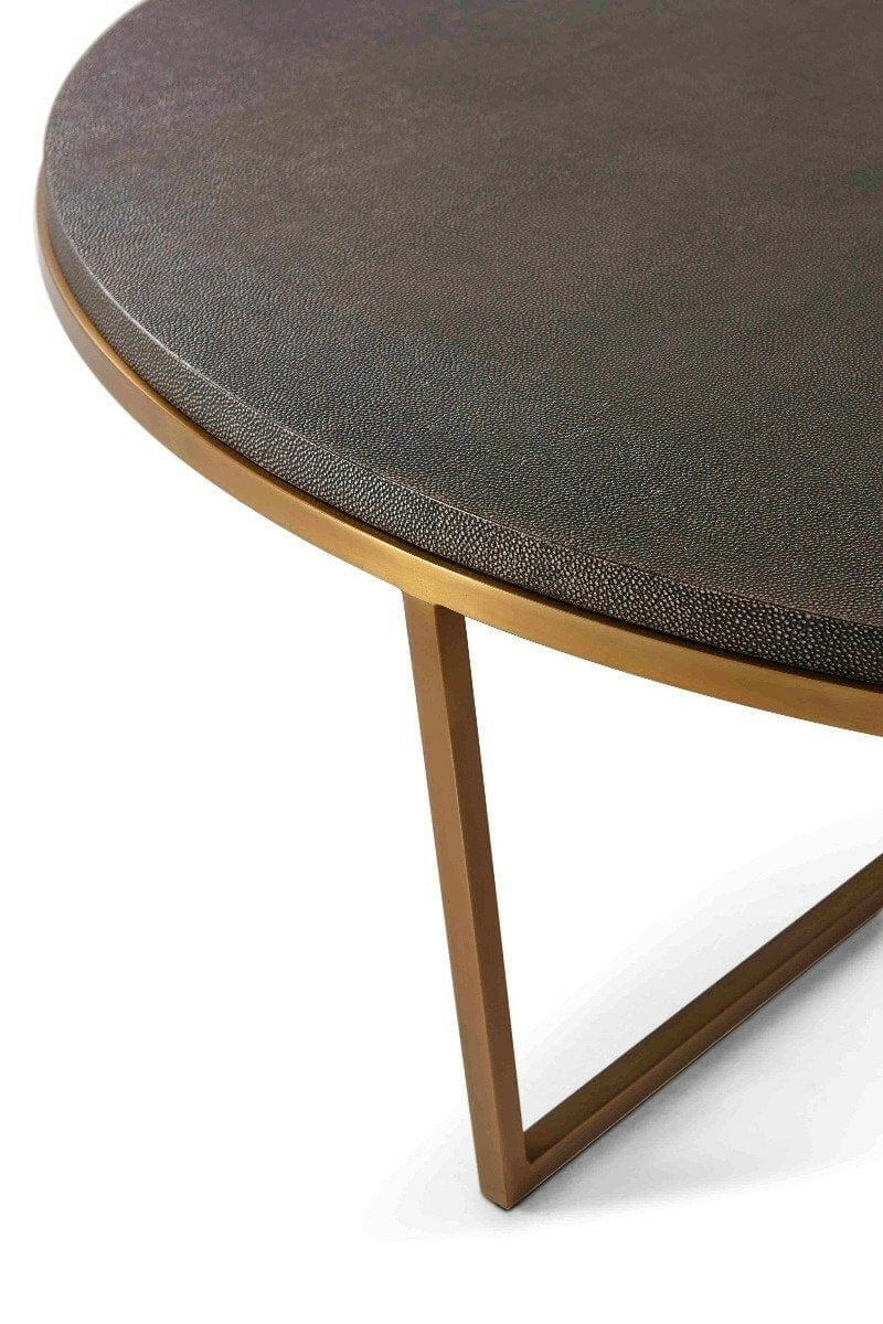 Ta Studio Large Round Coffee Table Fisher in Tempest Shagreen.