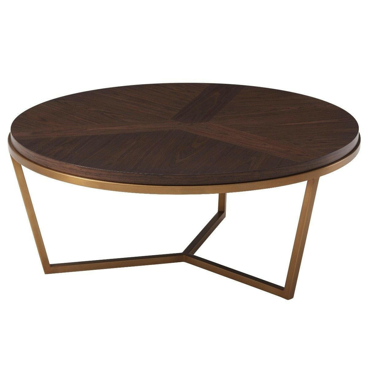 Ta Studio Small Round Coffee Table Fisher in Macadamia & Brass.