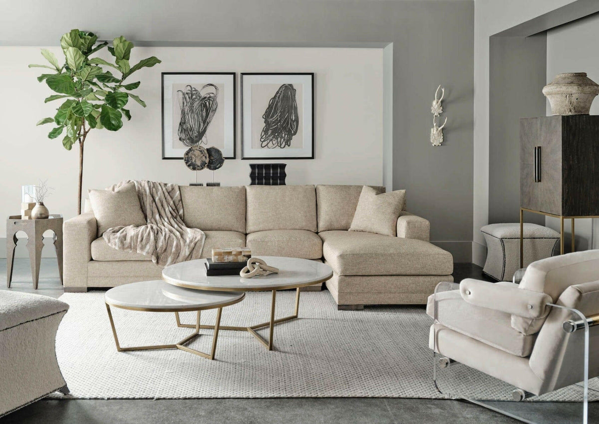 Ta Studio Small Round Coffee Table Fisher in Marble & Brass.