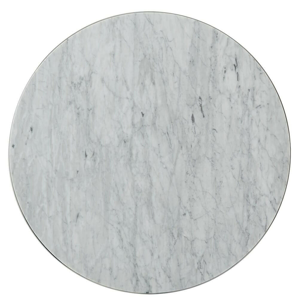 Ta Studio Small Round Coffee Table Fisher in Marble & Nickel.