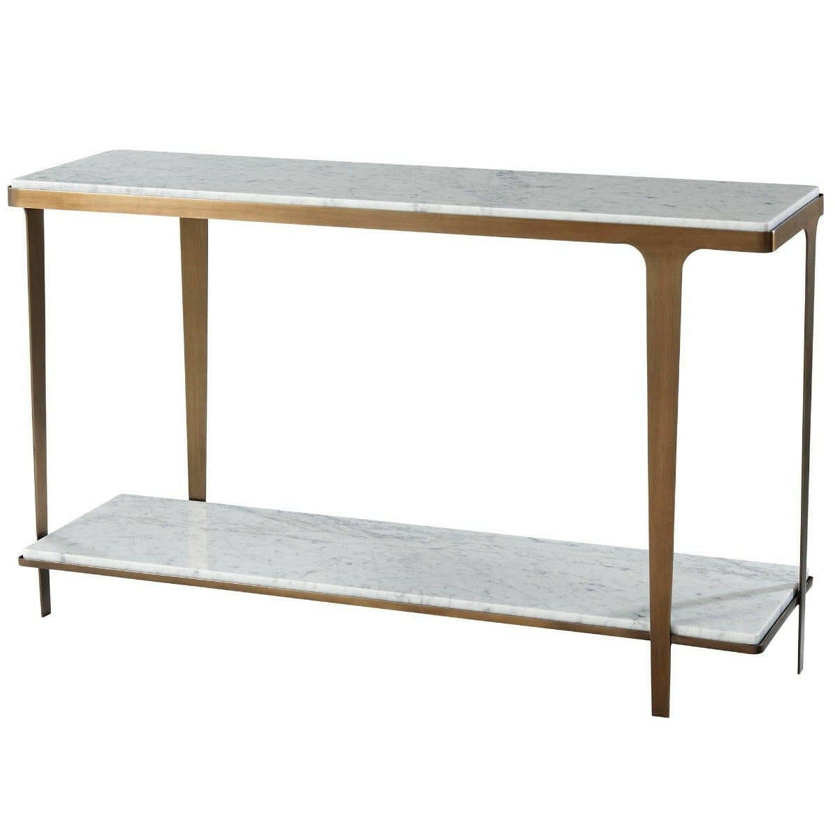 Theodore Alexander Cordell Console Table in White & Brass.