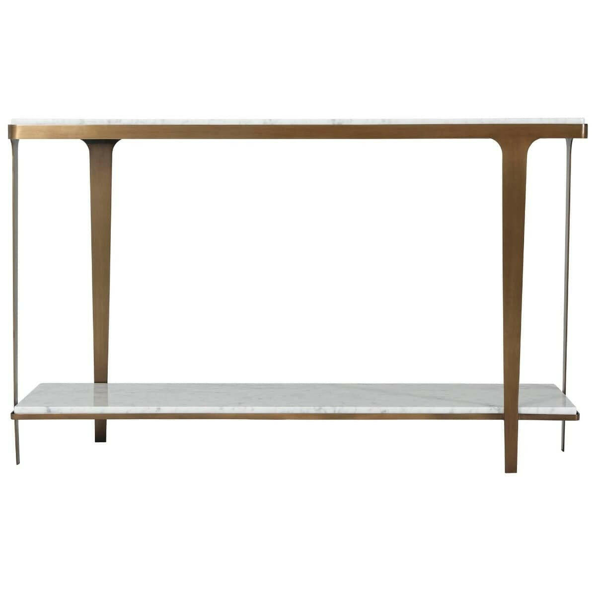 Theodore Alexander Cordell Console Table in White & Brass.