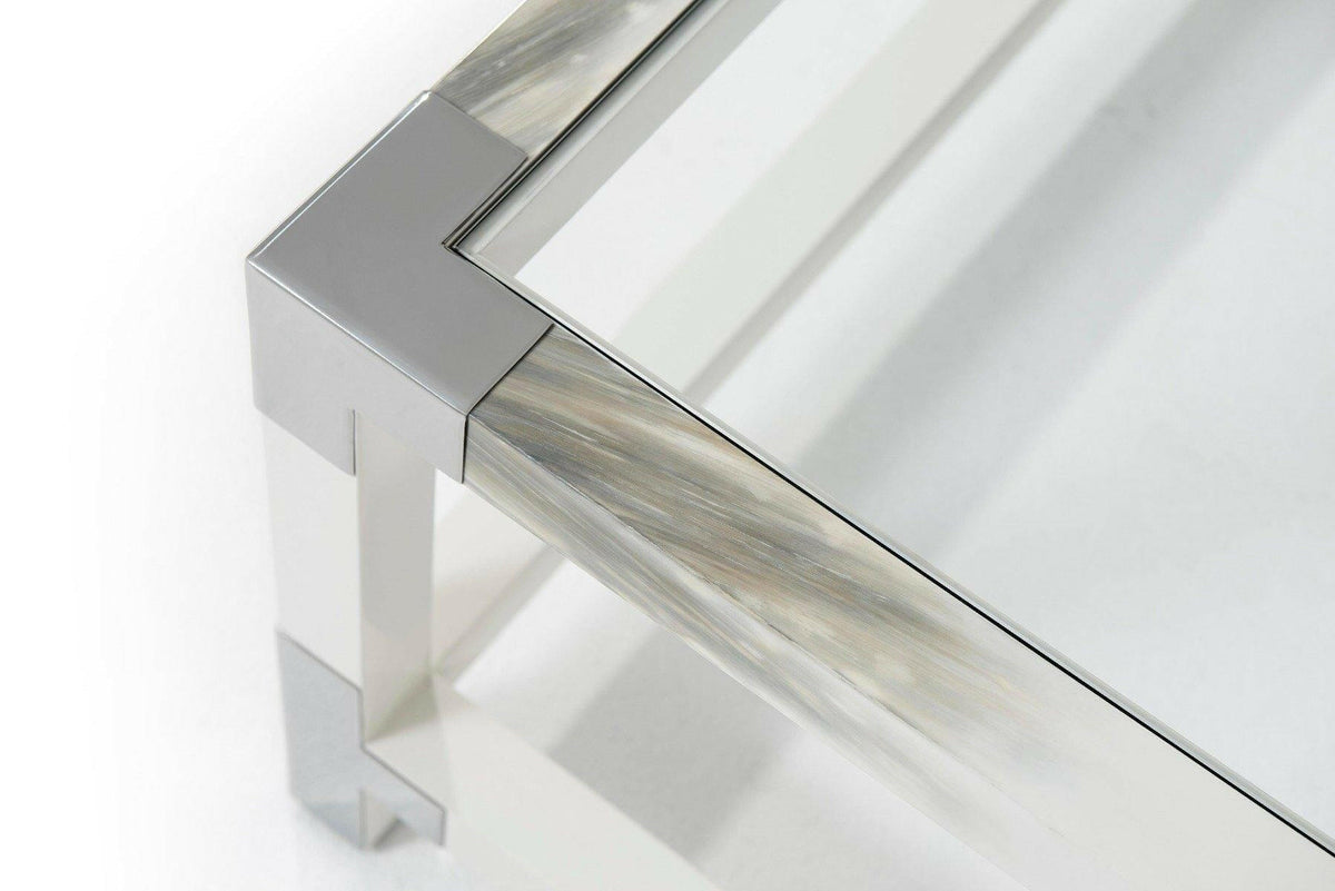 Theodore Alexander Cutting Edge Coffee Table in White.