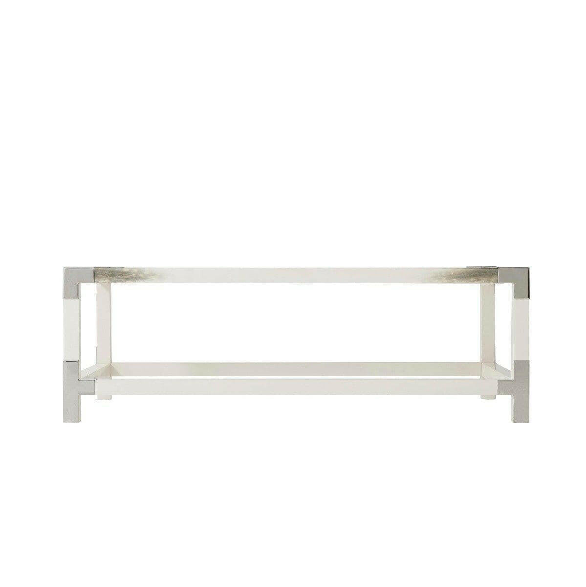 Theodore Alexander Cutting Edge Coffee Table in White.
