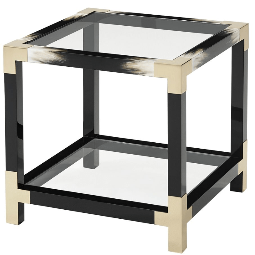 Theodore Alexander Cutting Edge Side Table in Black.