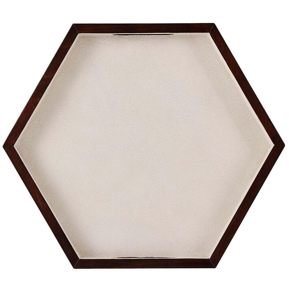 Theodore Alexander Radium Hexagonal Accent Table in Overcast.