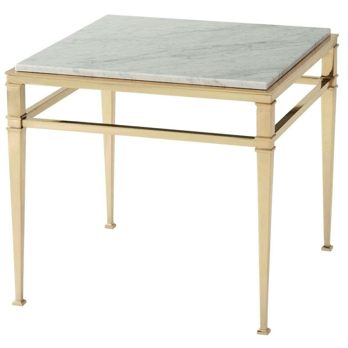 Theodore Alexander Side Table Annalynn in Marble.