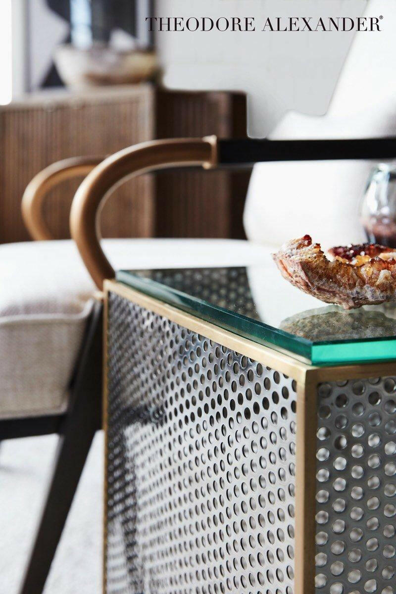 Theodore Alexander Yves Occasional Chair in Kendal Linen.