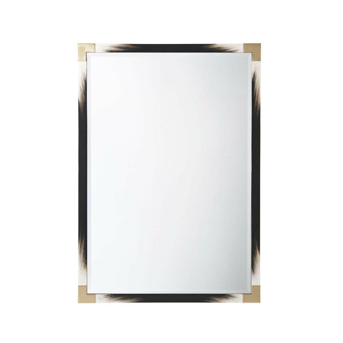 Theodore Alexander Cutting Edge Small Wall Mirror in Black.