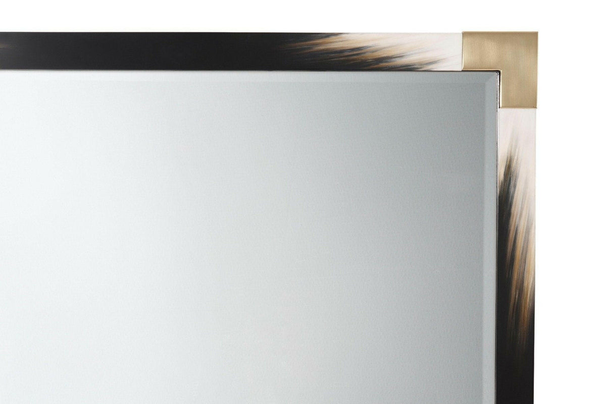 Theodore Alexander Cutting Edge Small Wall Mirror in Black.