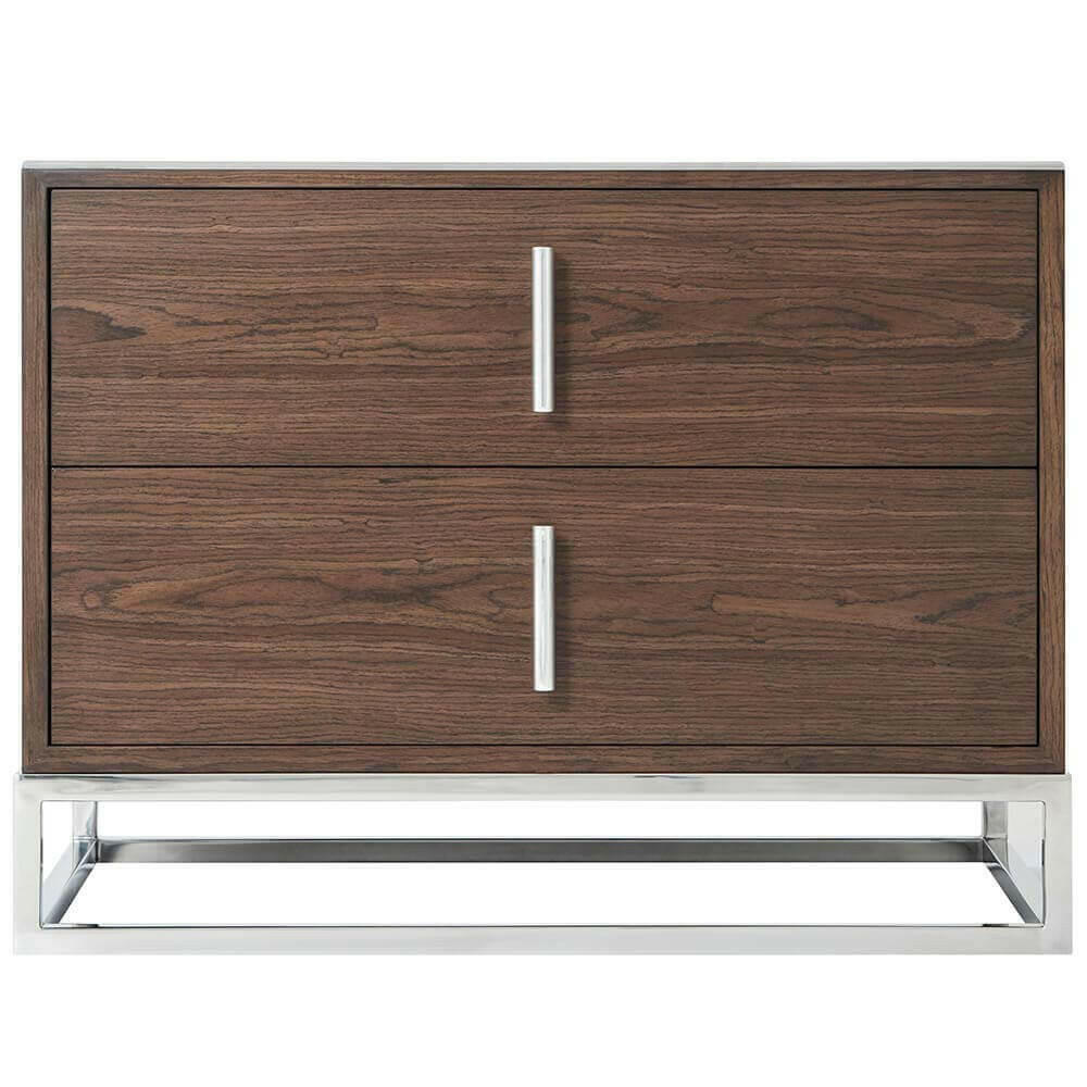 Ta Studio Bedside Table Blain in Macadamia & Nickel.