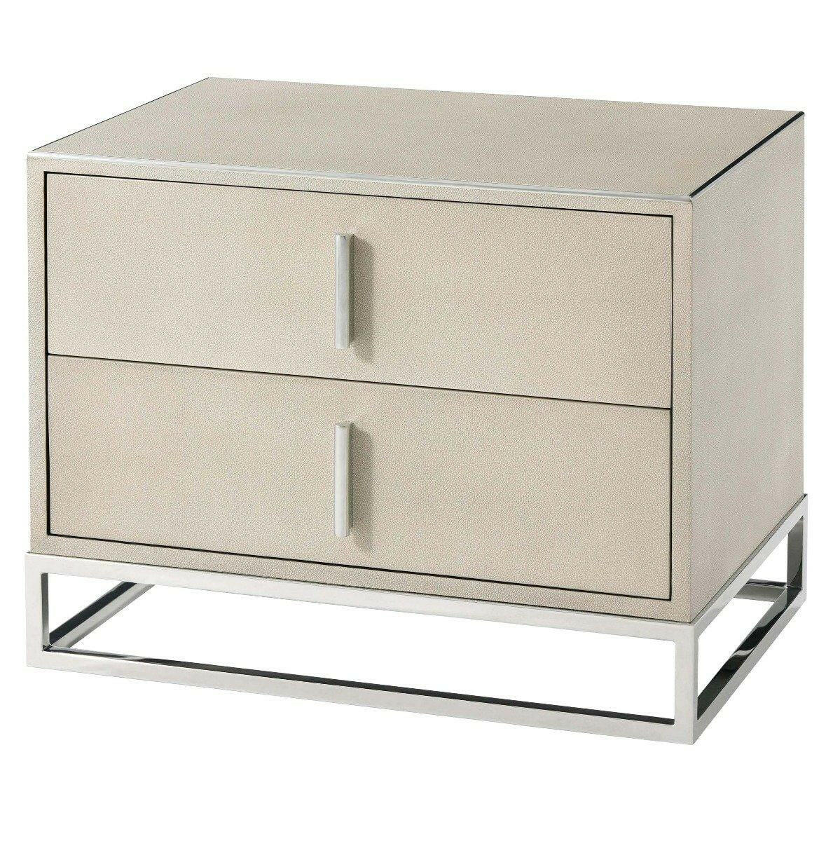 Ta Studio Bedside Table Blain in Overcast Shagreen.