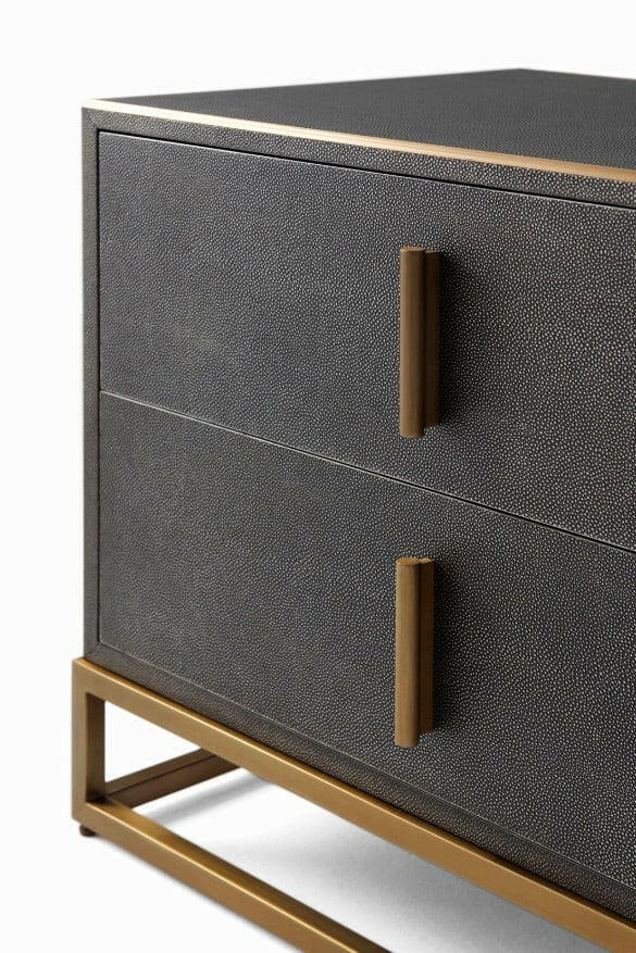 Ta Studio Bedside Table Blain in Tempest Shagreen.