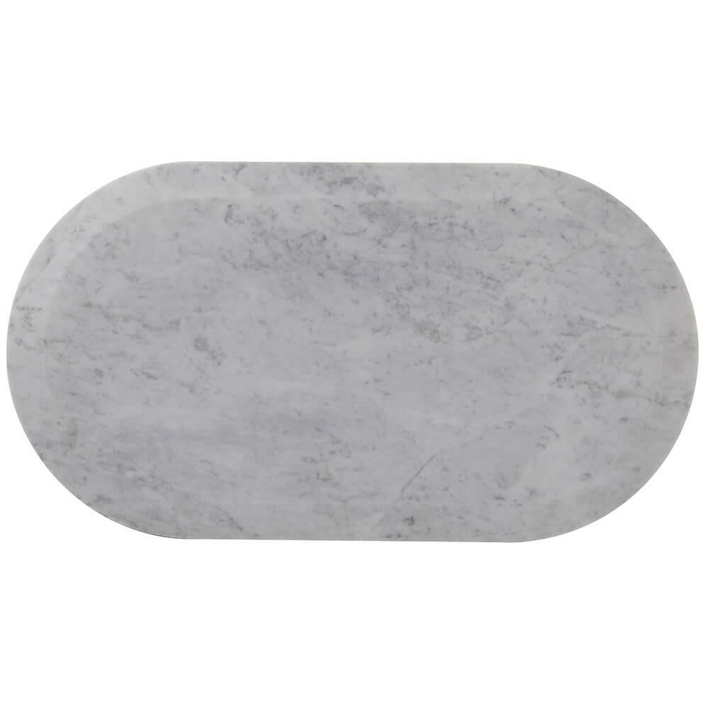 Theodore Alexander Oblique Right Bedside Cabinet in Veneer & Carrara.