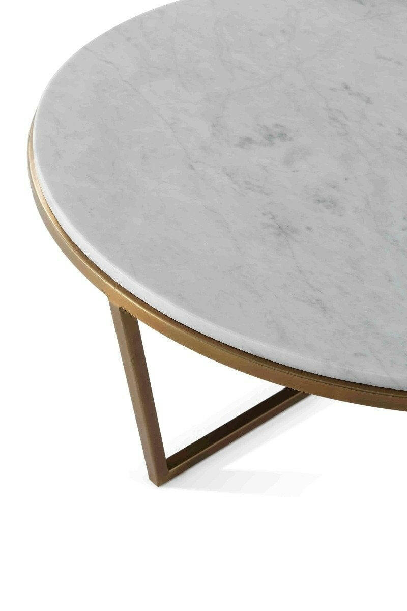 Ta Studio Small Round Coffee Table Fisher in Marble & Brass.
