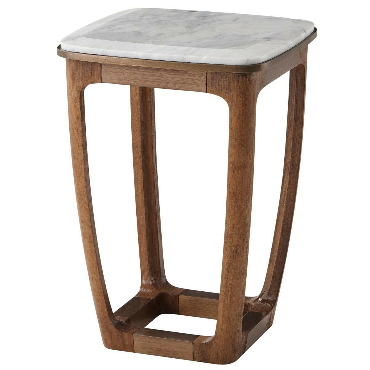 Theodore Alexander Converge Marble Accent Table in Caribbean Cask.