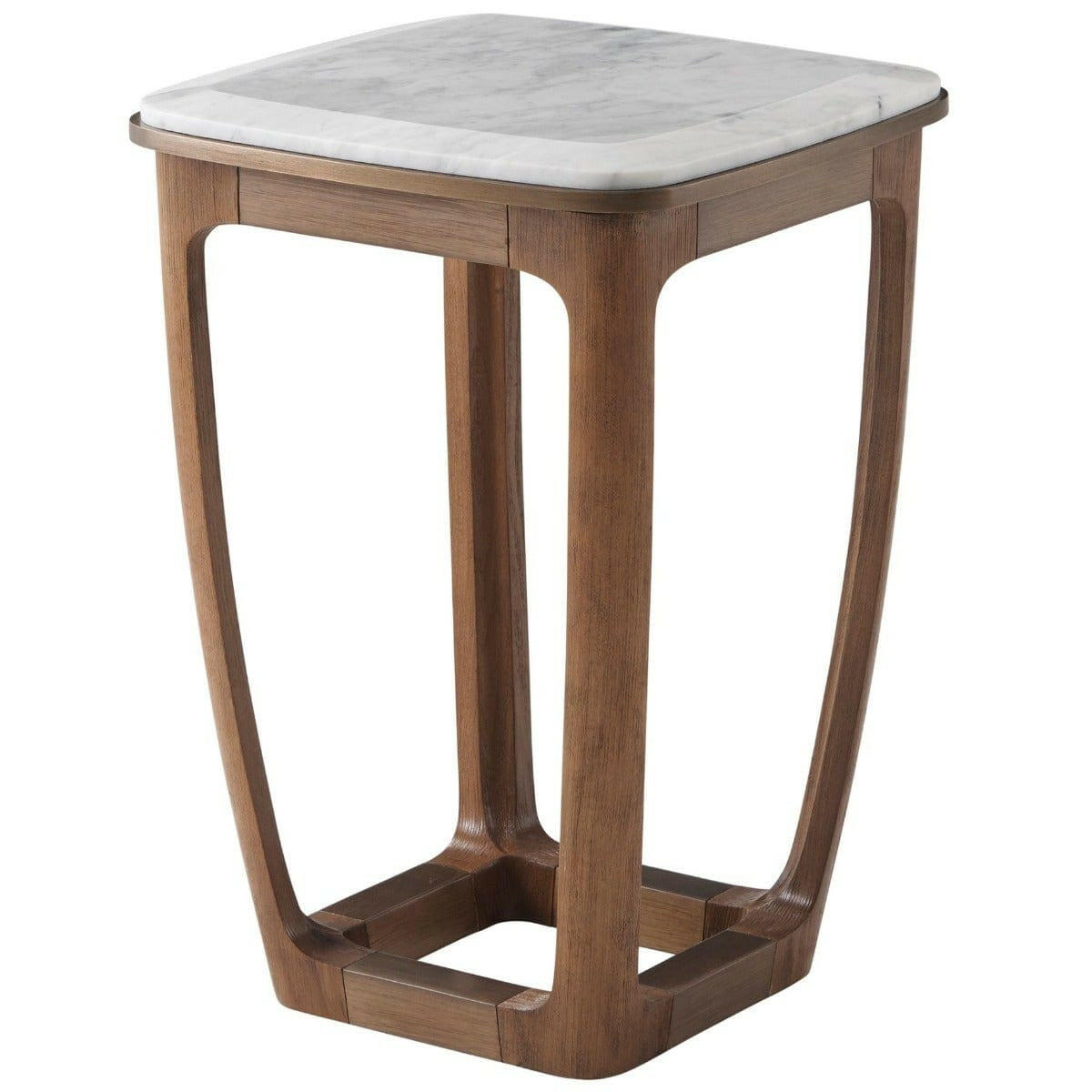 Theodore Alexander Converge Marble Accent Table in Caribbean Cask.