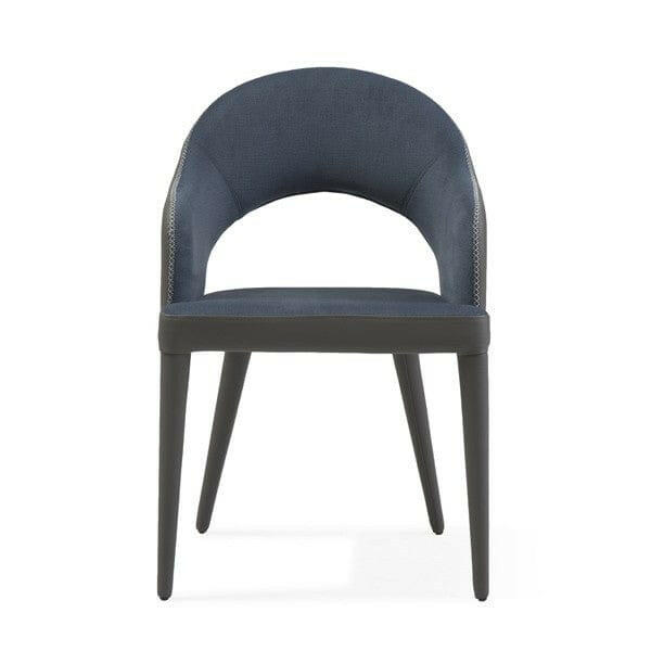 Jiva Dining Chair - Nappa Midnight Blue & Grey.