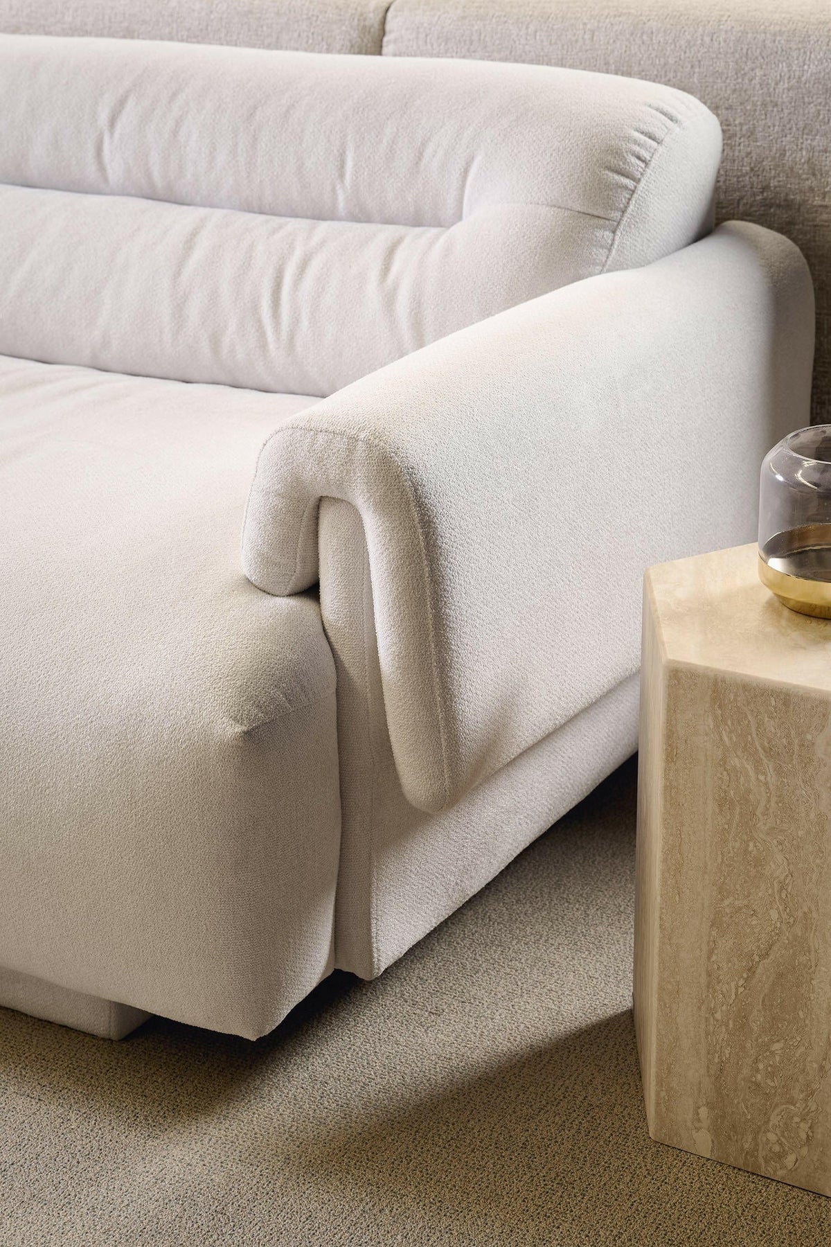 Frankie Modular Sofa - Chex Polar Bouclé.