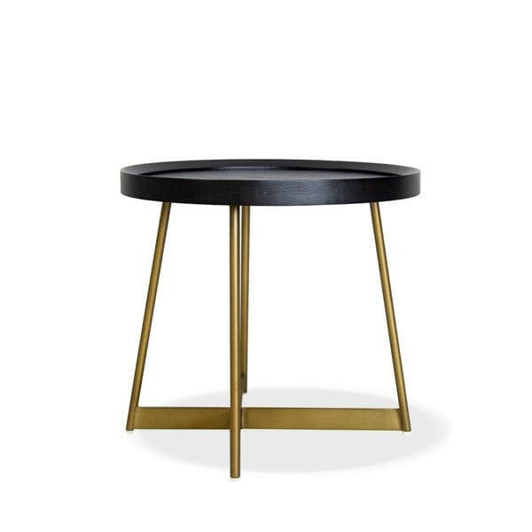 Lane Side Table - Smoke Oak/Gold.