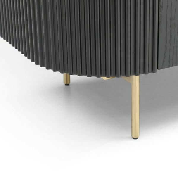 Lantine 2 Door Cabinet - Black Oak & Brass.