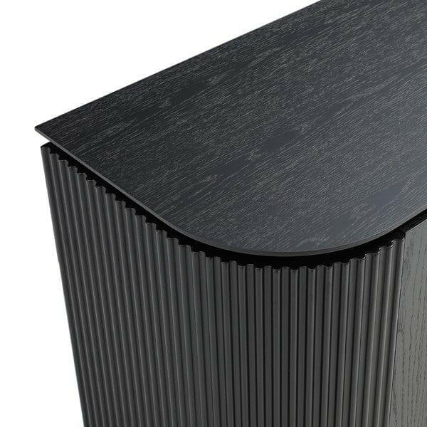 Lantine 2 Door Cabinet - Black Oak & Brass.