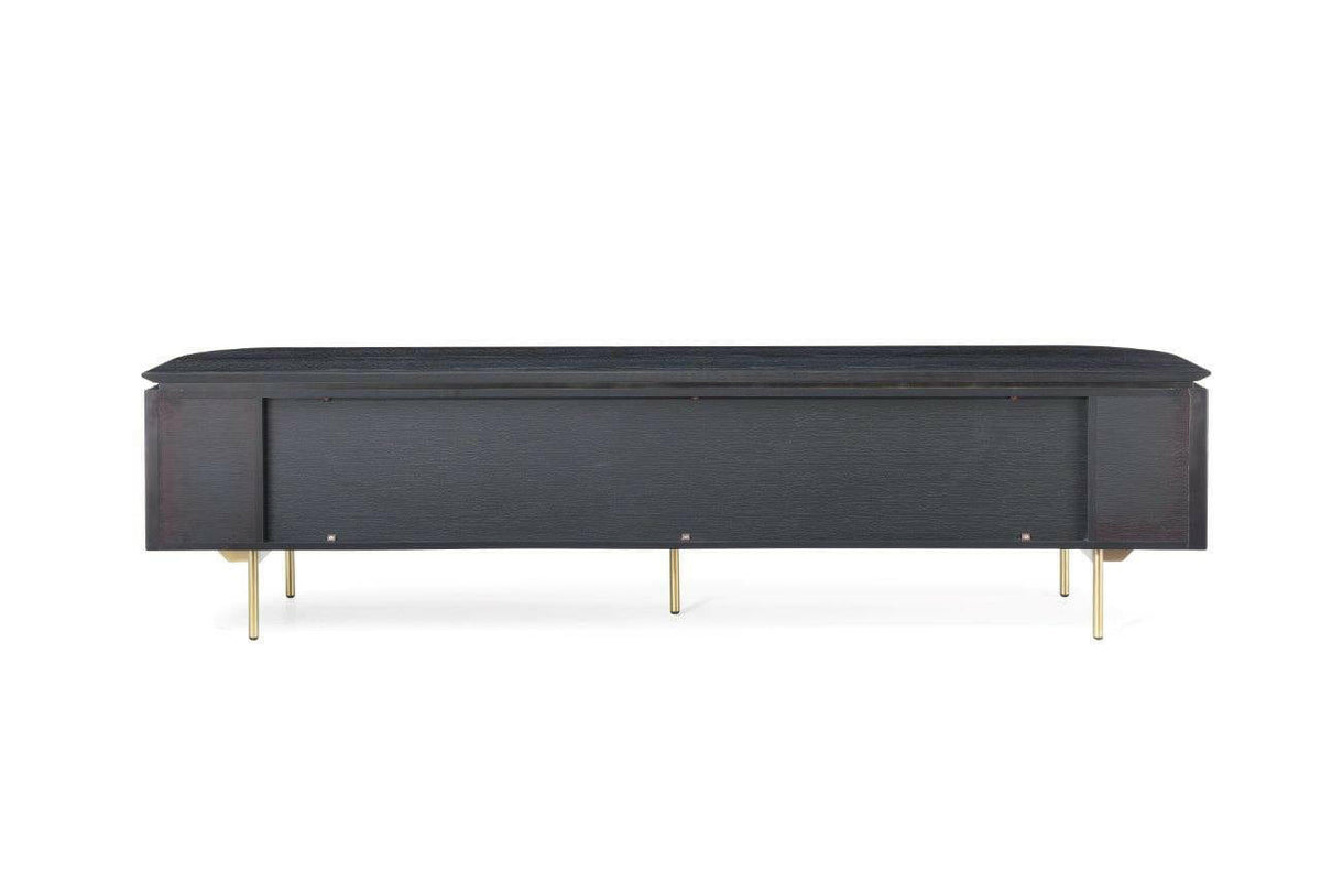 Lantine TV Unit - Black Oak & Brass.