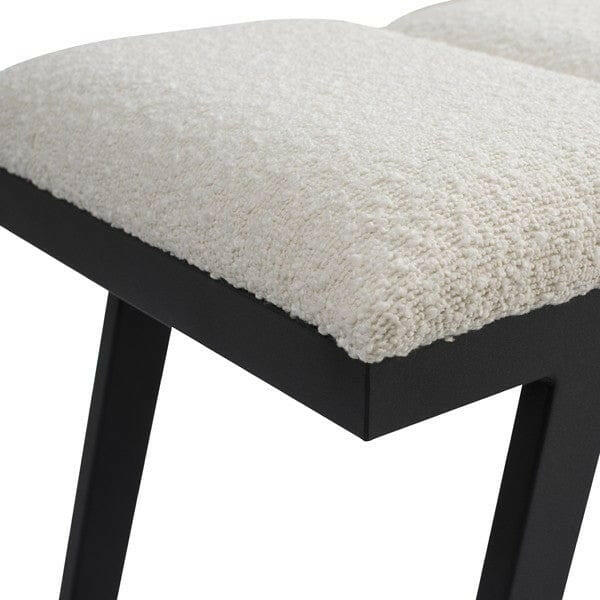 Ponce Bench - Chex Polar Bouclé.