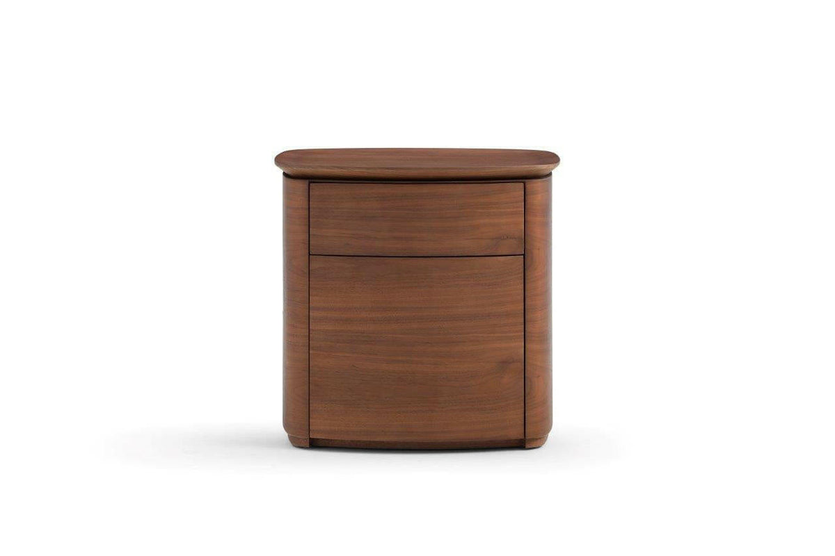 Blade Bedside Table - Dark Walnut.
