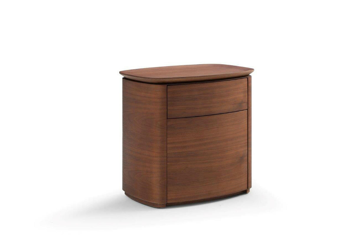 Blade Bedside Table - Dark Walnut.