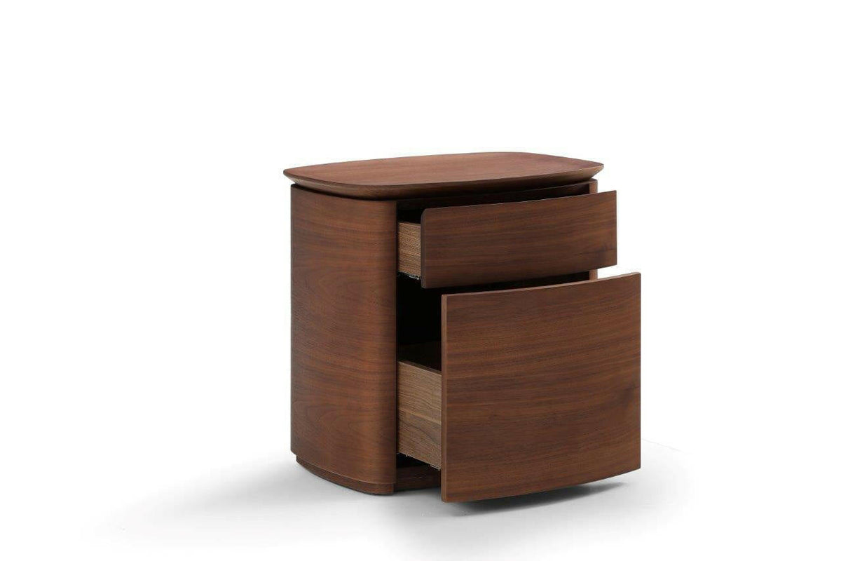 Blade Bedside Table - Dark Walnut.