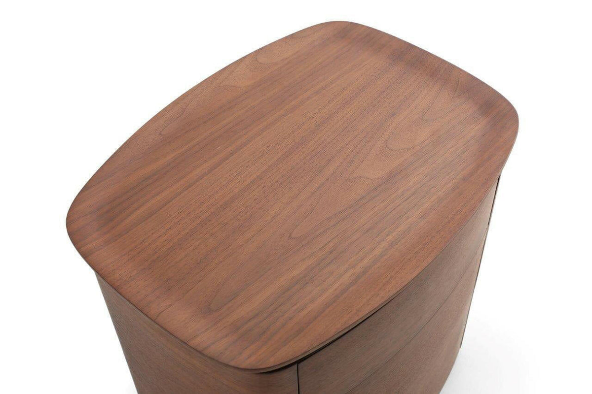 Blade Bedside Table - Dark Walnut.