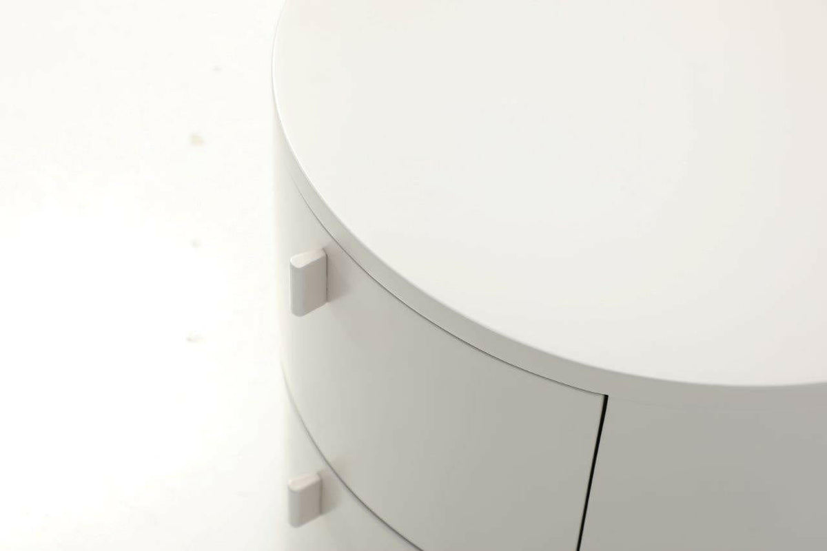 Sims Bedside Table - Matte Beige.