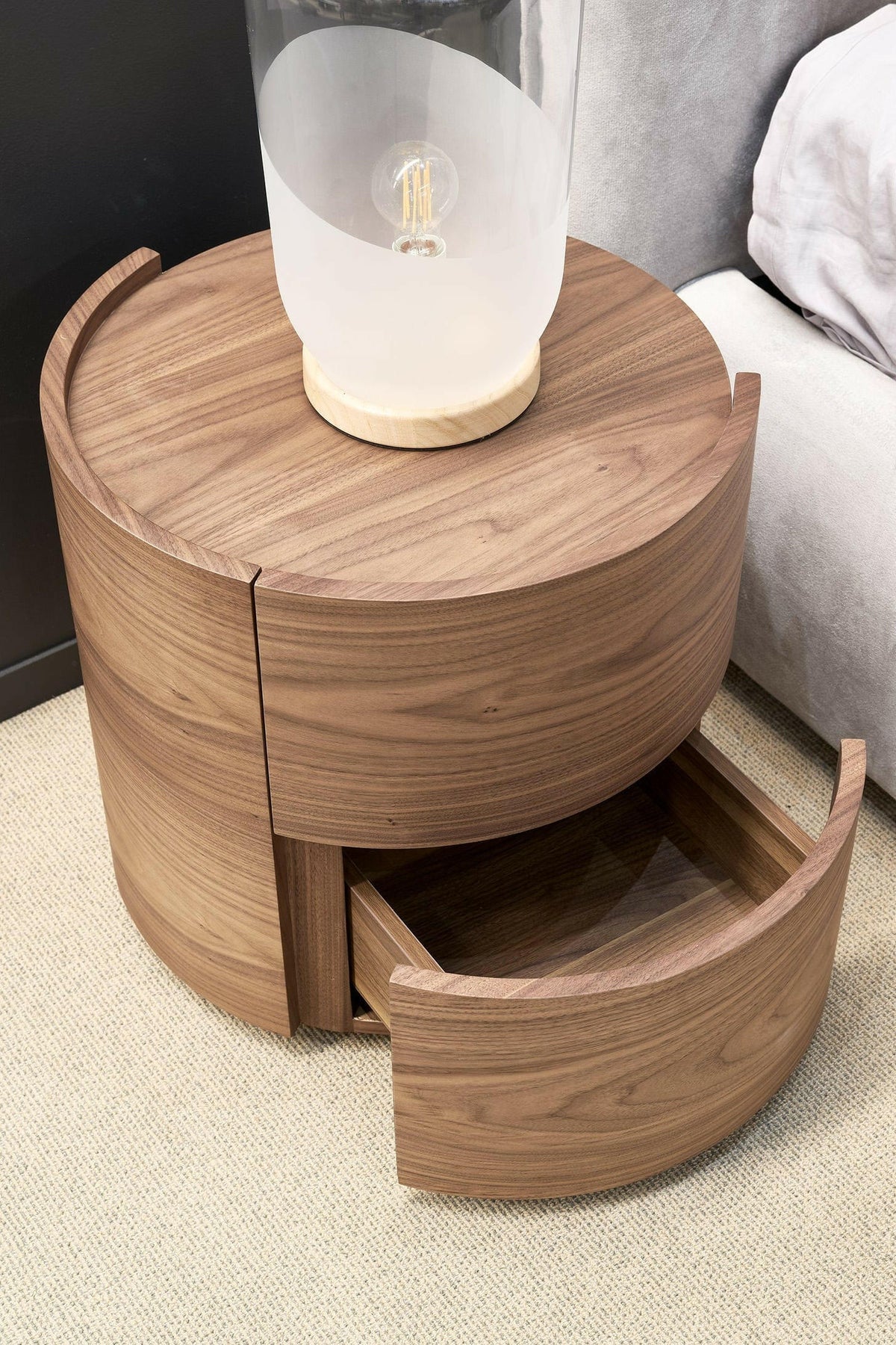 Dexter Bedside Table - Walnut - Pair.