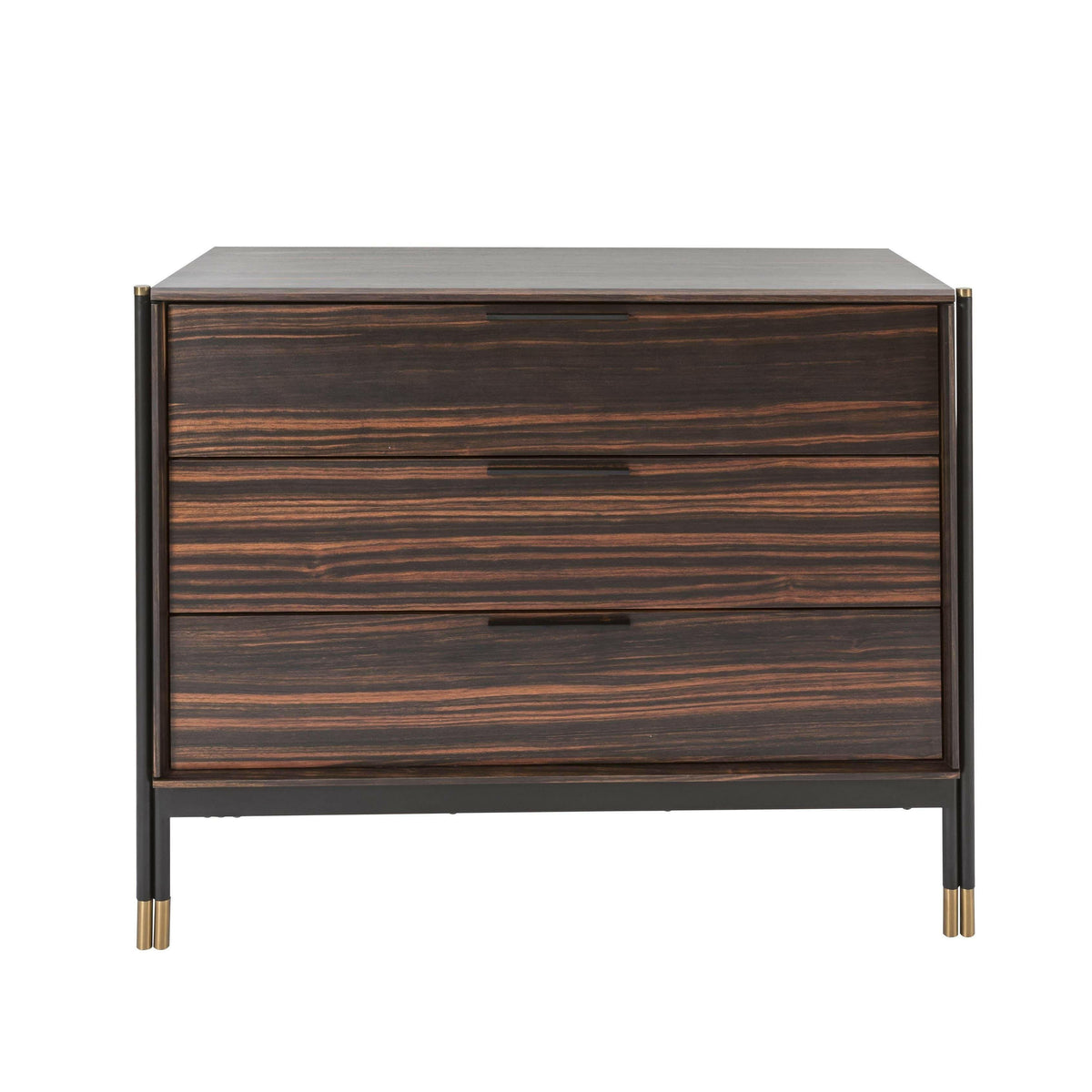 Bali 3 Drawer Chest - Ebony / Greige.