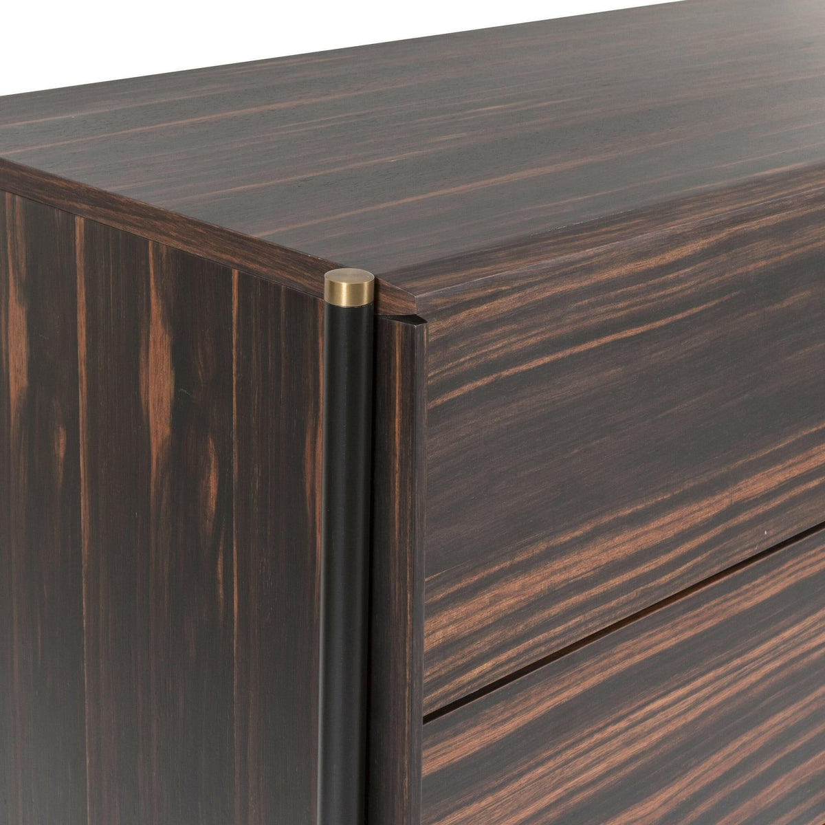 Bali 3 Drawer Chest - Ebony / Greige.