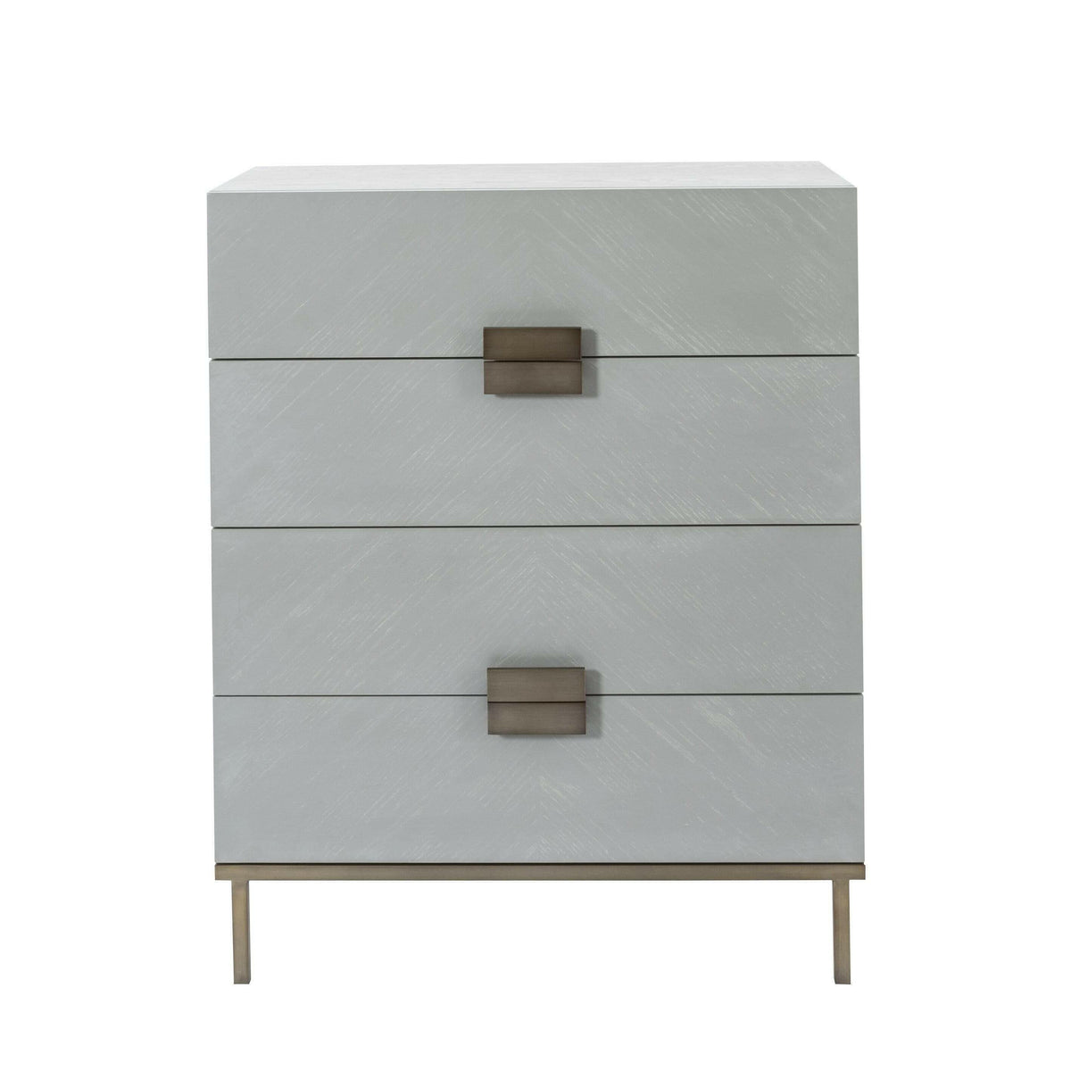 Lilly 4 Drawer Chest - Grey Chevron.