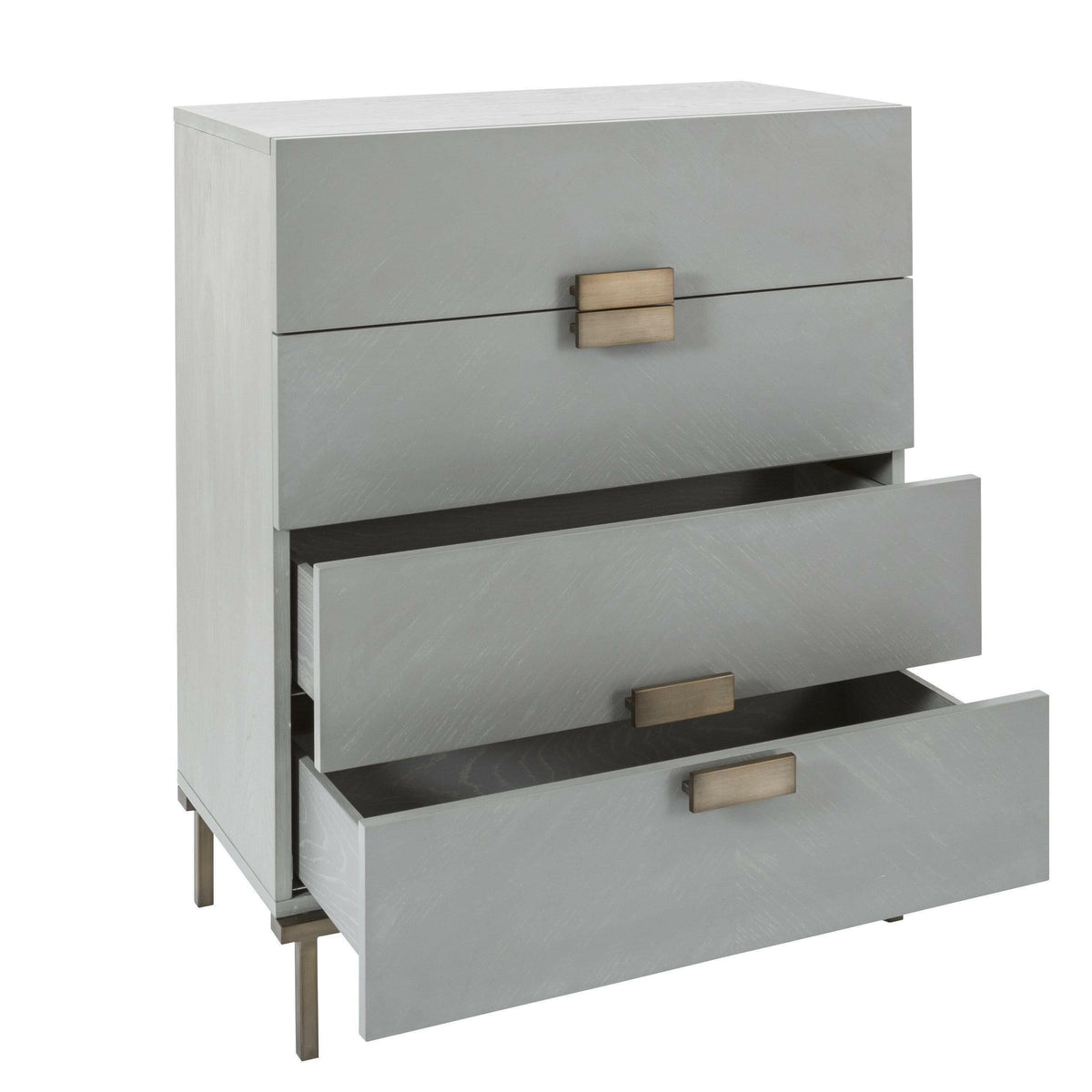Lilly 4 Drawer Chest - Grey Chevron.