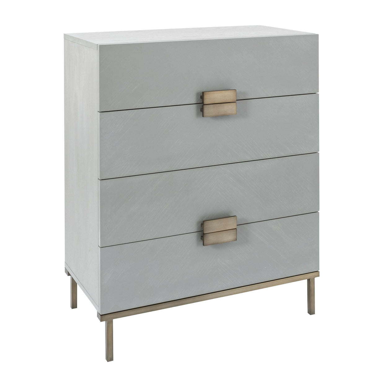 Lilly 4 Drawer Chest - Grey Chevron.