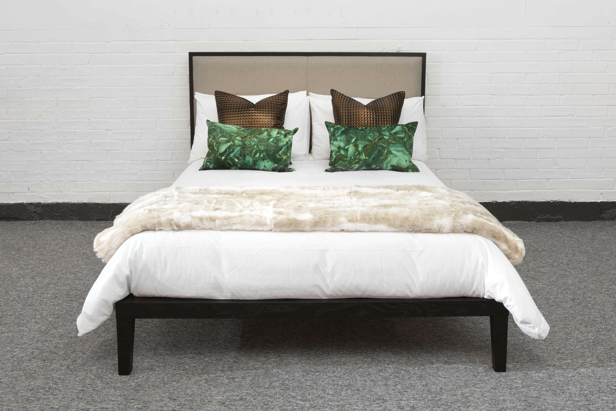 Orchid Double Bed - Wenge / Beige.