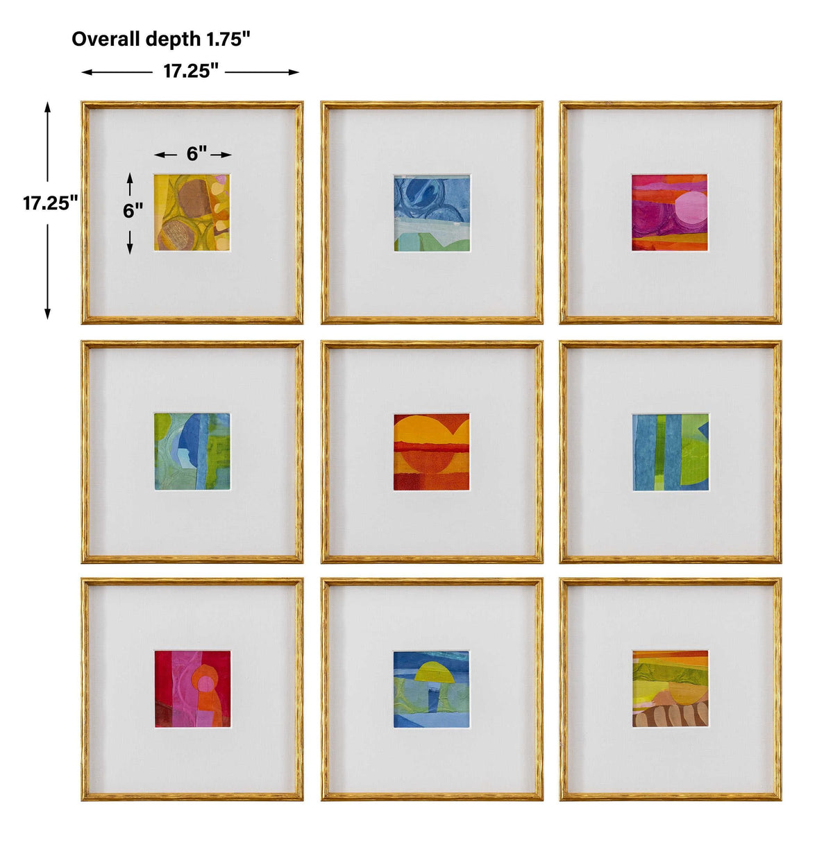 Black Label Petite Bijoux Framed Canvases - Brilliant, S/9.