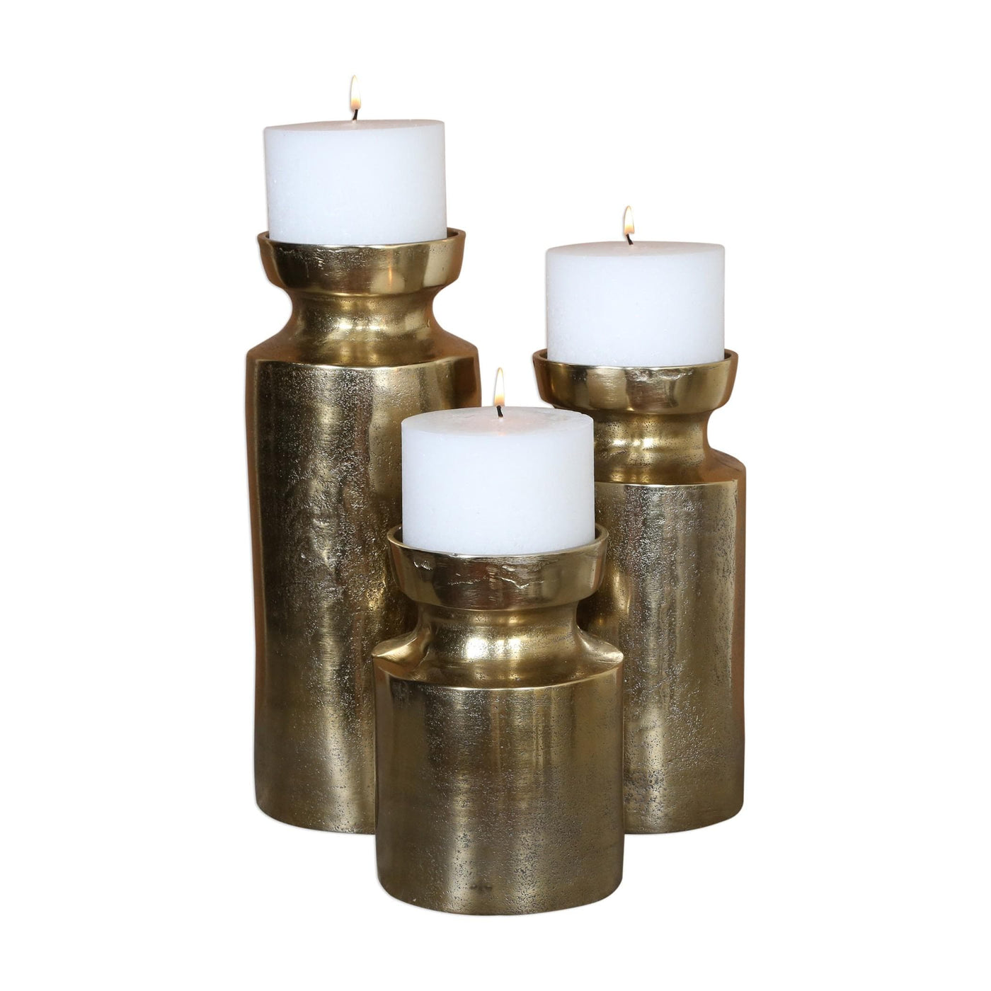 Uttermost Accessories Uttermost Amina Antique Brass Candleholders Set/3 House of Isabella UK