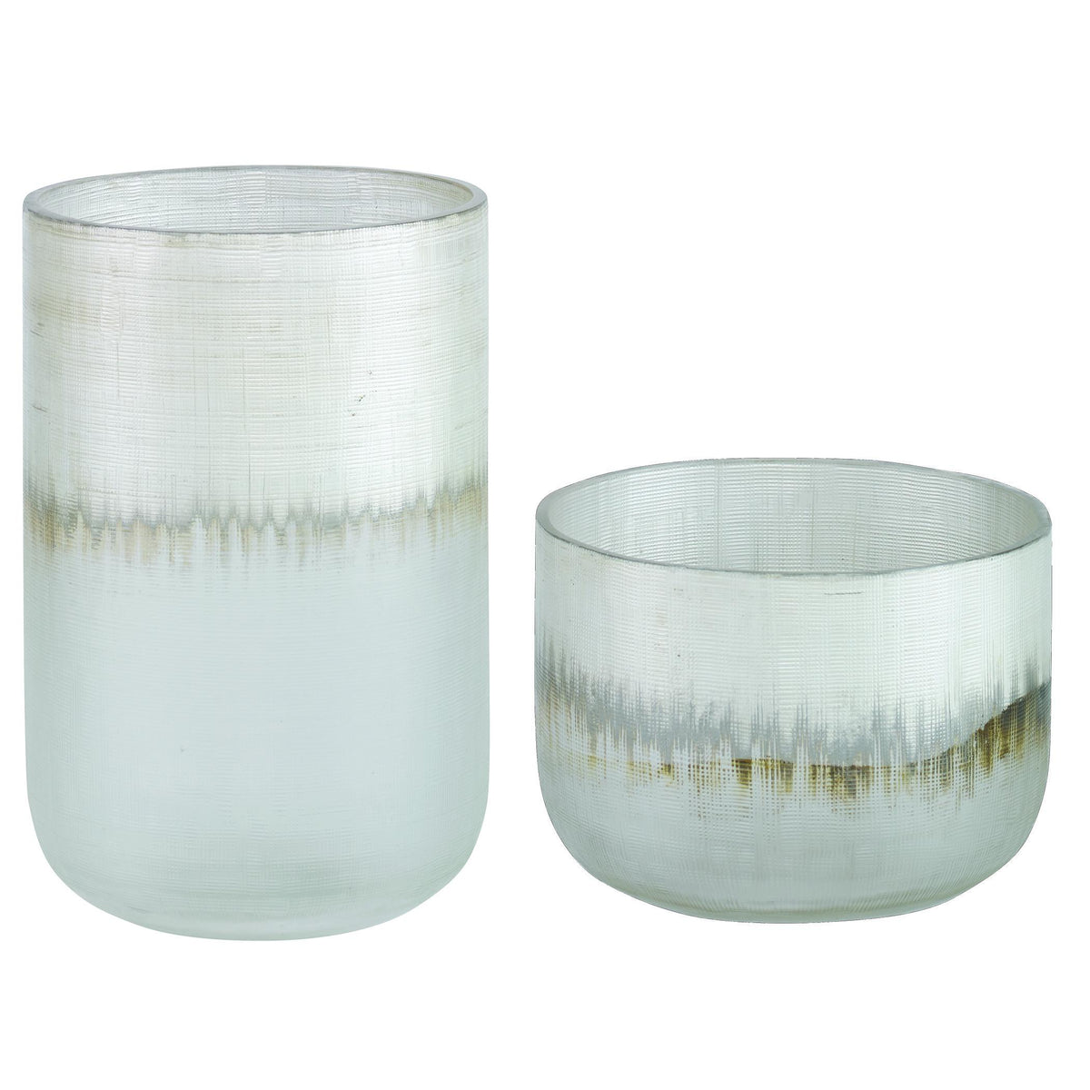 Uttermost Frost Silver Drip Glass Vases, Set/2.