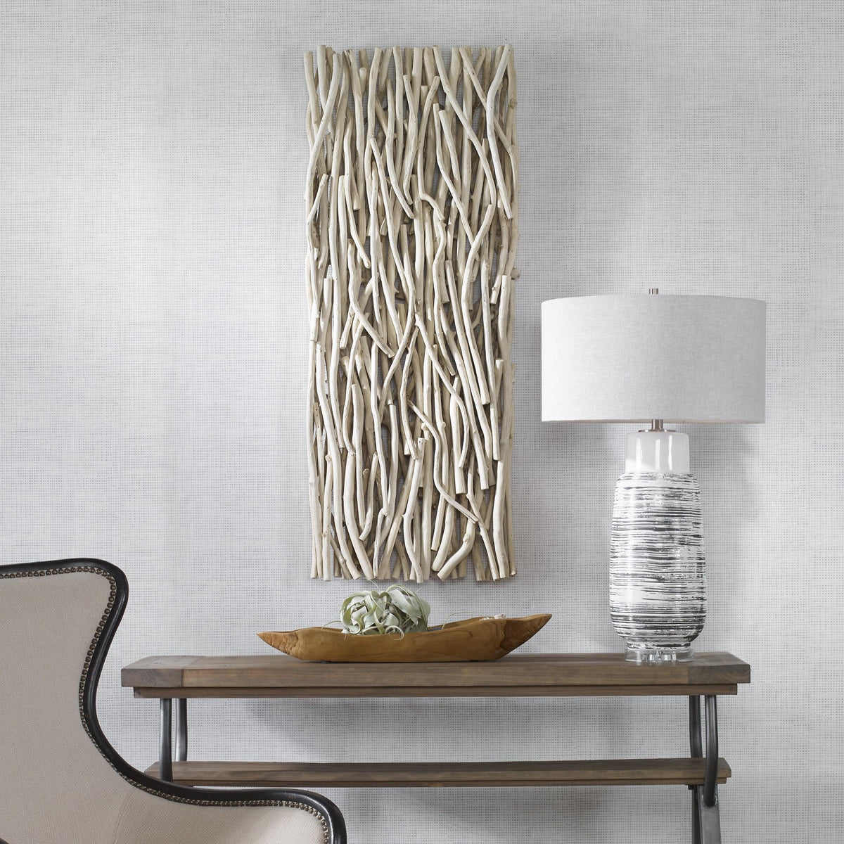 Uttermost Gathered Teak Bleached Wood Wall Decor.