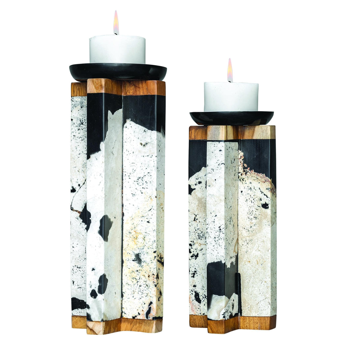 Uttermost Illini Stone Candleholders, S/2.