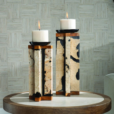 Uttermost Accessories Uttermost Illini Stone Candleholders, S/2 House of Isabella UK