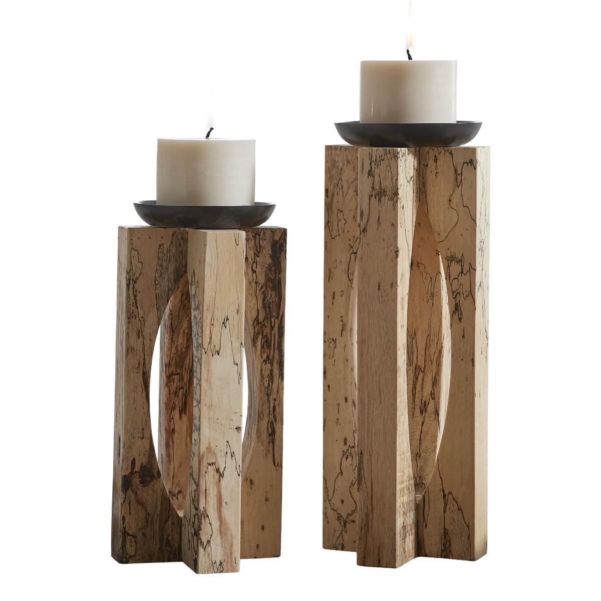 Uttermost Accessories Uttermost Ilva Wood Candleholders Set/2 House of Isabella UK