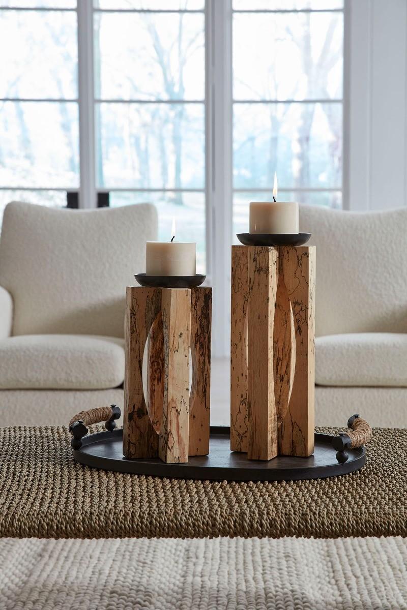 Uttermost Ilva Wood Candleholders Set/2.