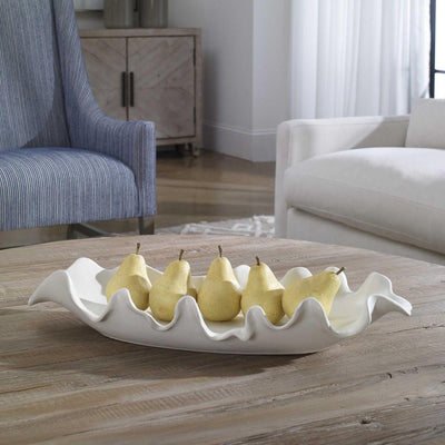 Uttermost Accessories Uttermost Ruffled Feathers Modern White Bowl House of Isabella UK